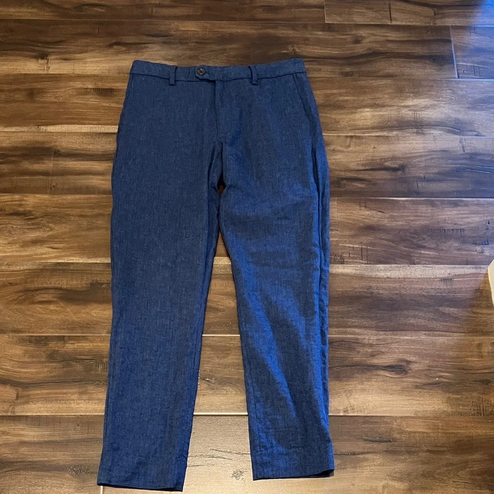Banana Republic linen navy tailored fit pants 30 x 32